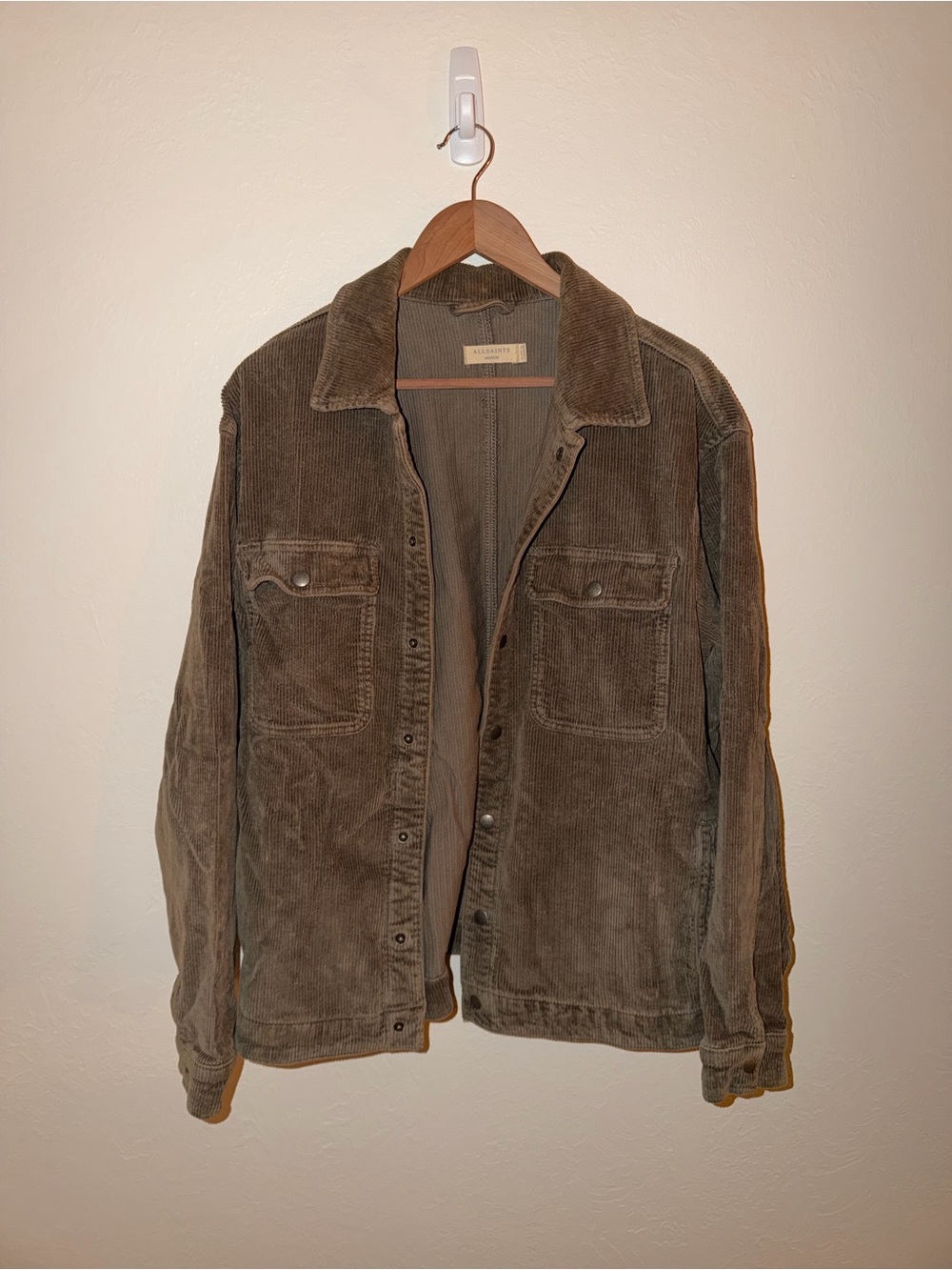 AllSaints Brown Corduroy Shirt Jacket